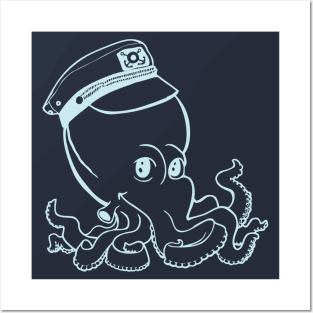 Captain Octopus for Dark Shirts Posters and Art